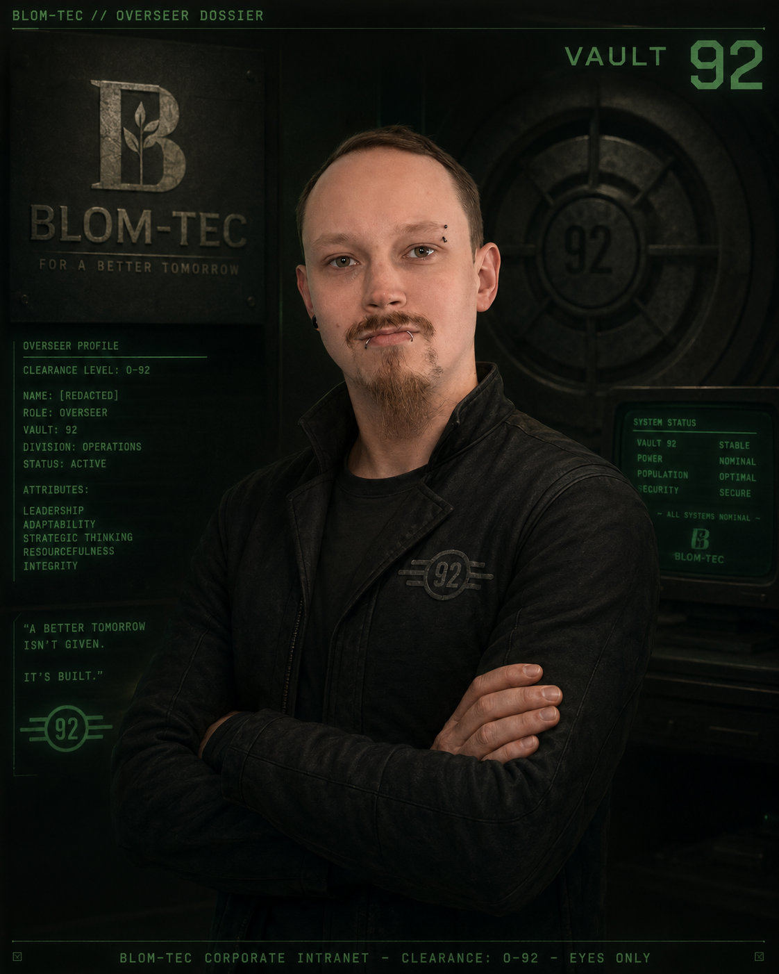 Blom3ga als Overseer von Vault 92